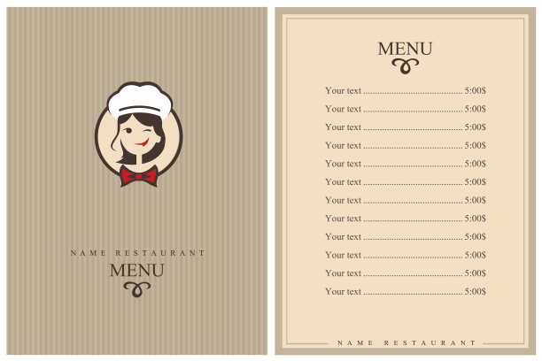 餐厅的菜单设计图片下载