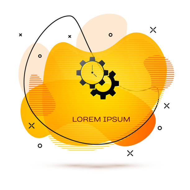 黑色时间管理图标隔离在白色上图片下载