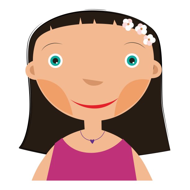 美丽的小女孩在白色的背景下微笑图片下载