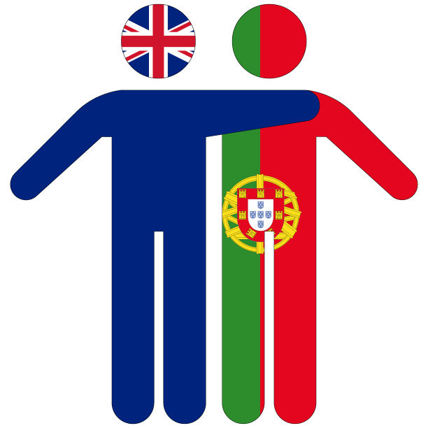 英国-葡萄牙/友谊概念上的白色背景图片下载
