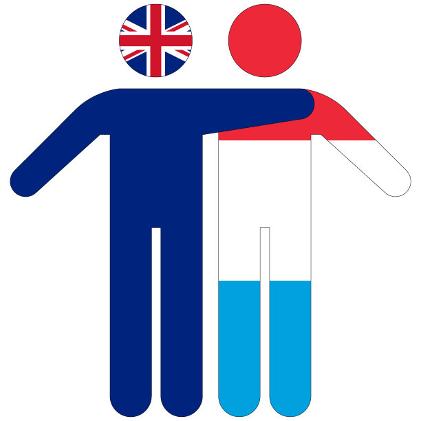 英国-卢森堡/友谊概念上的白色背景图片下载