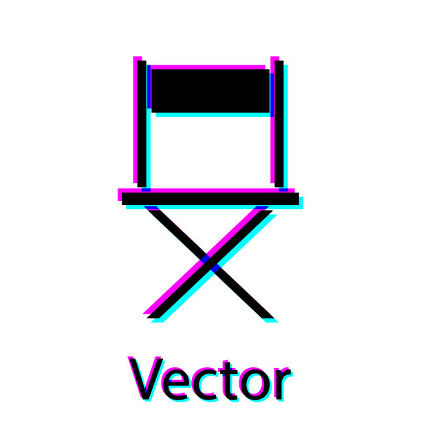 黑人导演电影椅子图标孤立在白色图片下载