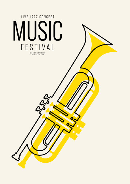 音乐海报设计模板背景装饰用喇叭轮廓图片下载