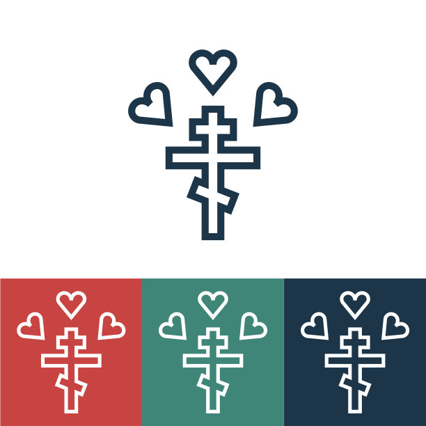 线性矢量图标与爱正统图片下载