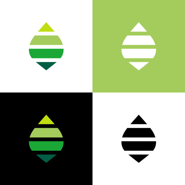 抽象绿叶标志模板自然图标图片下载