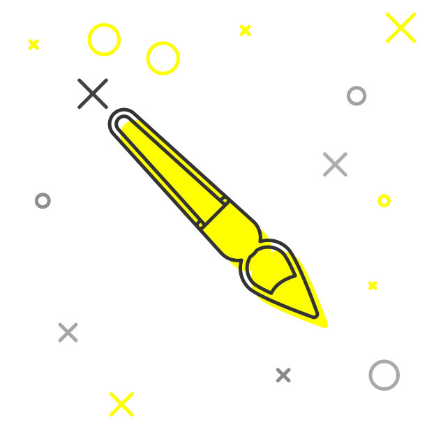 灰色线漆刷图标隔离在白色图片下载