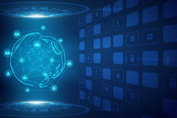 向量世界地图电路点和线与概念全球网络连接。技术抽象蓝色背景。图片下载