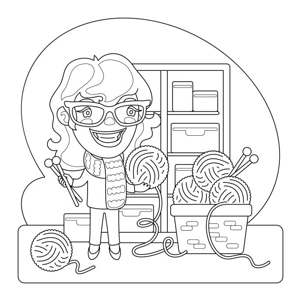 编织者着色页面图片下载