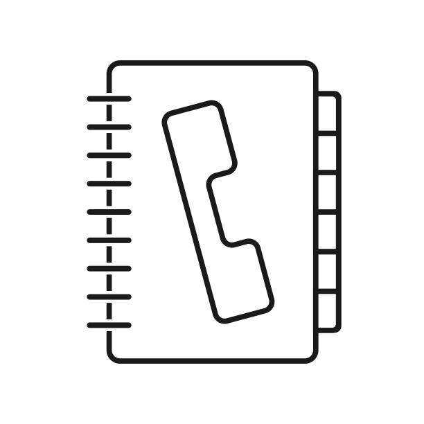 联系人列表或电话簿矢量图标“r”n平面样式图标图片下载