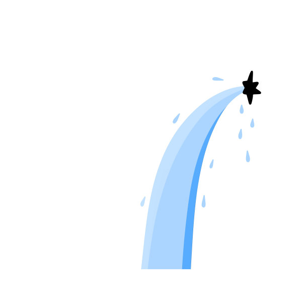 泄漏的水。孔和损害。洪水和蓝色液体的流动。小溪，水花四溅，滴水不漏。平的插图图片下载