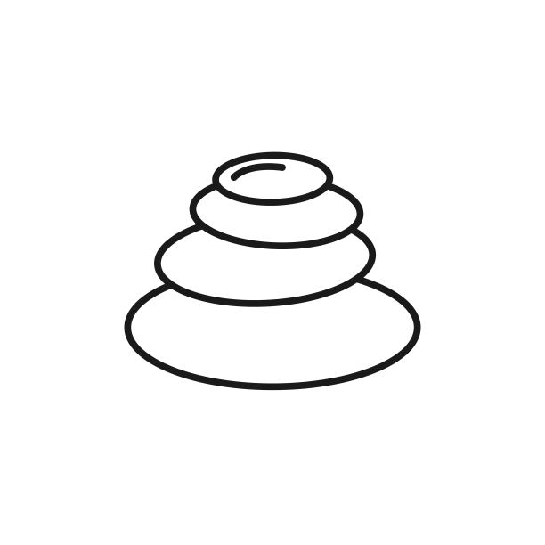 温泉石线条图标。沐浴胜地的迹象。图片下载