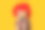 四月一日愚人节的概念。情人节快乐。鲜红的丘比特在情人节。有趣的女孩小孩小丑玩金色14气球孤立黄色背景。图片下载