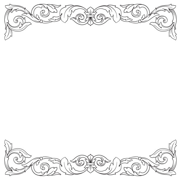 经典巴洛克矢量复古元素的设计。图片下载