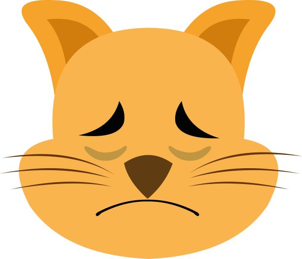 矢量表情插图卡通猫的头与悲伤的表情和他的眼睛闭上图片下载