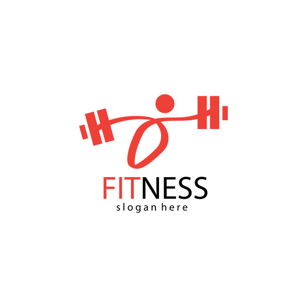健身标志创意杠铃公司模板图片下载