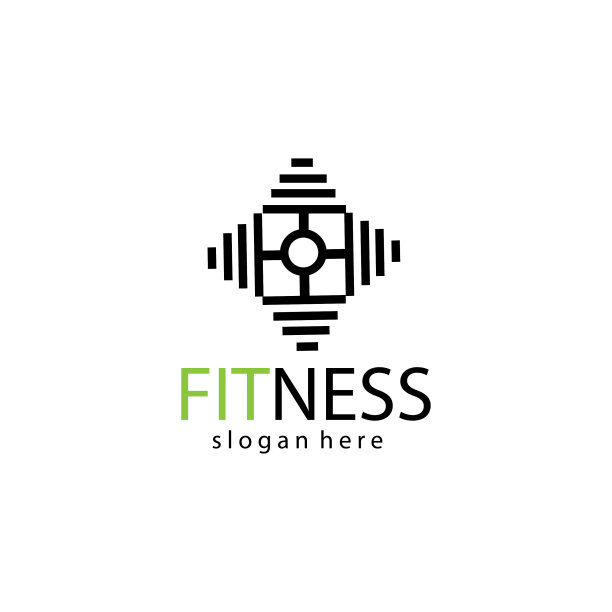 健身标志创意杠铃公司模板图片下载