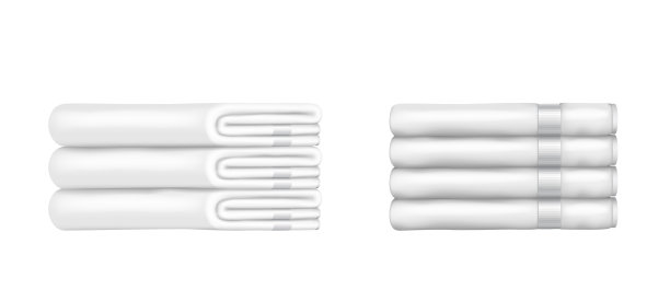 白色毛巾，叠得洁白干净图片下载