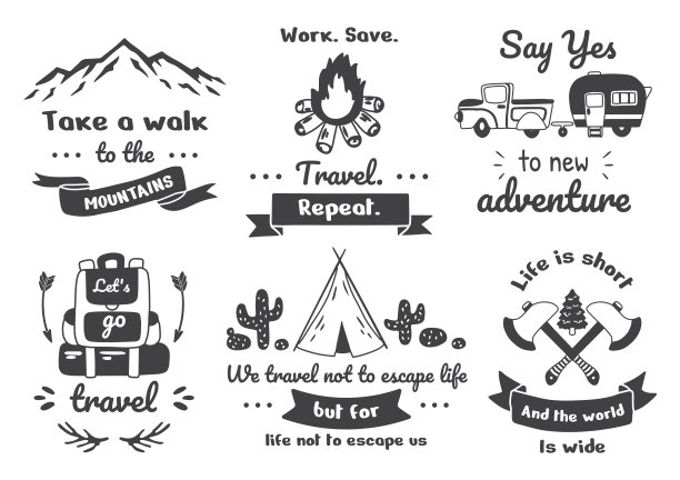 复古插图矢量横幅图片下载