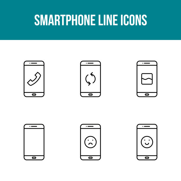 智能手机和移动应用程序图标设置图片下载