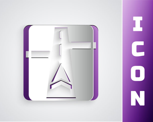 剪纸Gps设备与地图图标孤立在灰色背景。纸艺术风格。向量图片下载