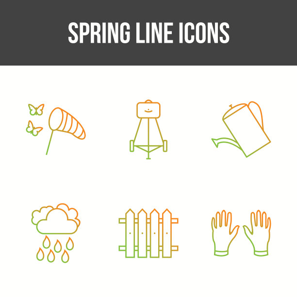 独特的弹簧图标集图片下载