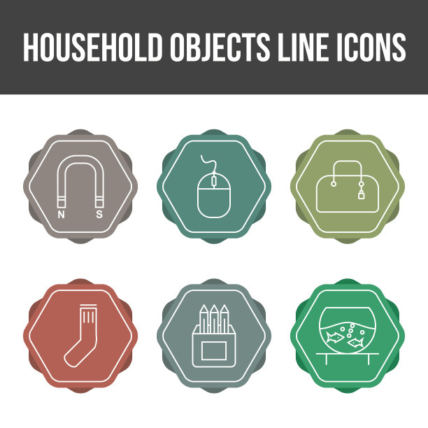 独特的家居用品图标集图片下载