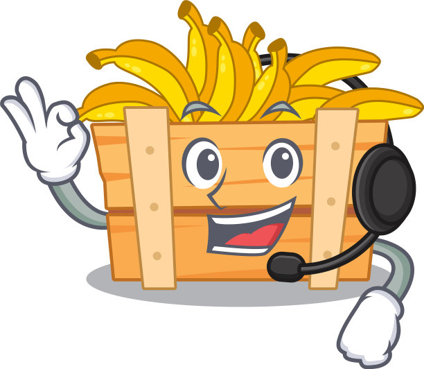 迷人的香蕉水果盒卡通人物图片下载