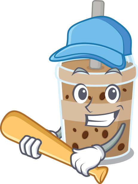 吉祥物设计风格用巧克力泡茶图片下载