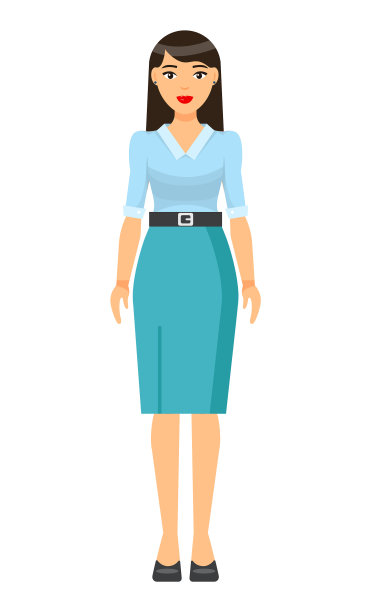 孤立的女商人穿着时尚的绿松石图片下载