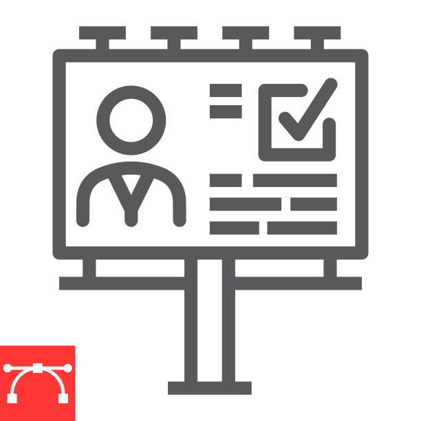 鼓动广告牌线图标选举和投票图片下载