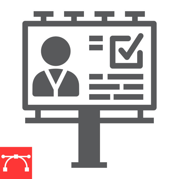 鼓动广告牌上字形图标选举和投票图片下载