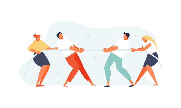 商人拔河比赛图片下载