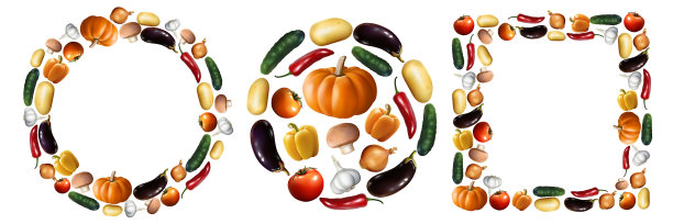 逼真的蔬菜集合图片下载