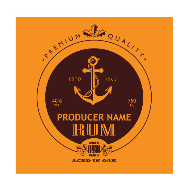 朗姆酒的模板标签图片下载