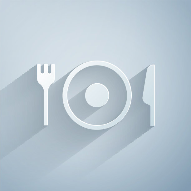 纸切割盘叉和刀的图标隔离上图片下载