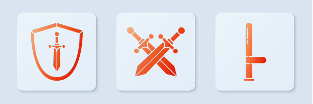 设置交叉中世纪剑与中世纪盾牌图片下载