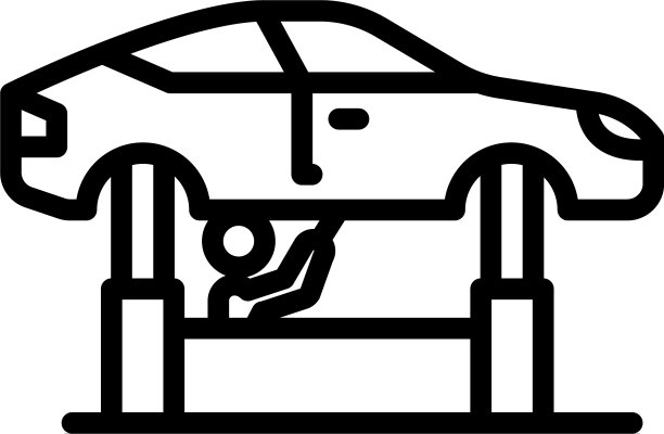 修理服务车图标轮廓风格图片下载