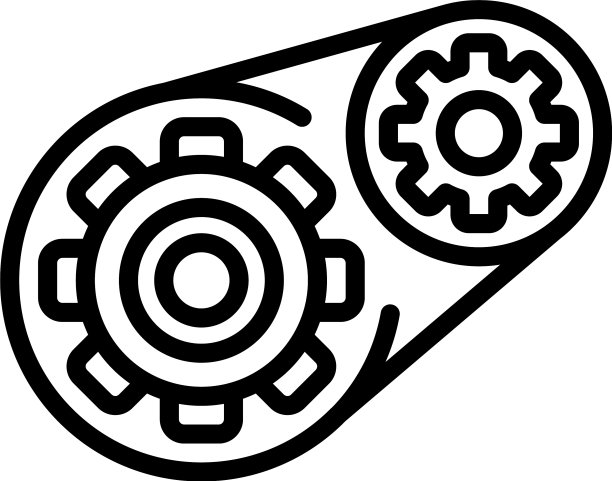 自动齿轮图标轮廓风格图片下载