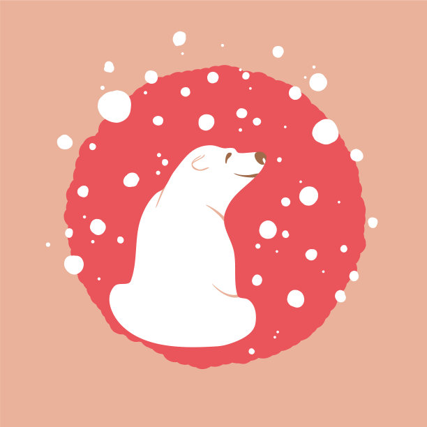 海报上有一只北极熊坐在雪下图片下载