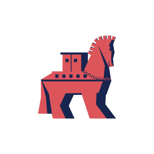 土耳其符号特洛伊木马在Canakkale，土耳其，卡通矢量插图孤立在白色背景，旅行平面图标，装饰彩色标识设计广告，网页，历史景观图片下载