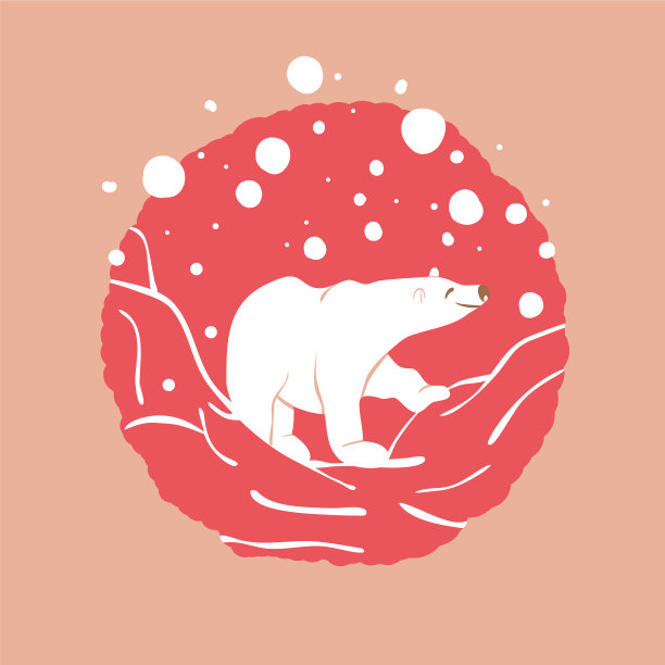 海报上有雪下行走的北极熊图片下载