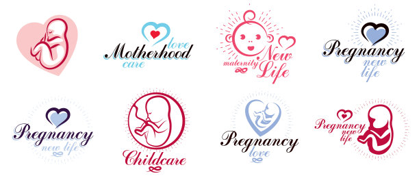 怀孕和母性主题设定胎儿画图片下载