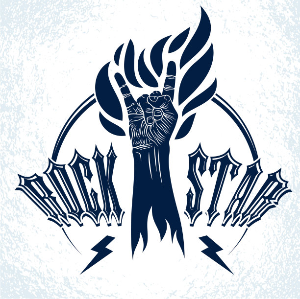 摇滚手在火上签名热音乐摇滚乐图片下载