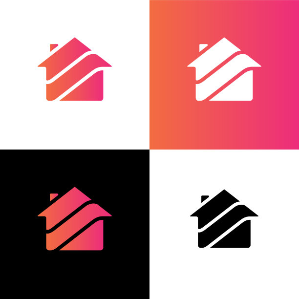 简单的房屋标志房地产图标设计图片下载