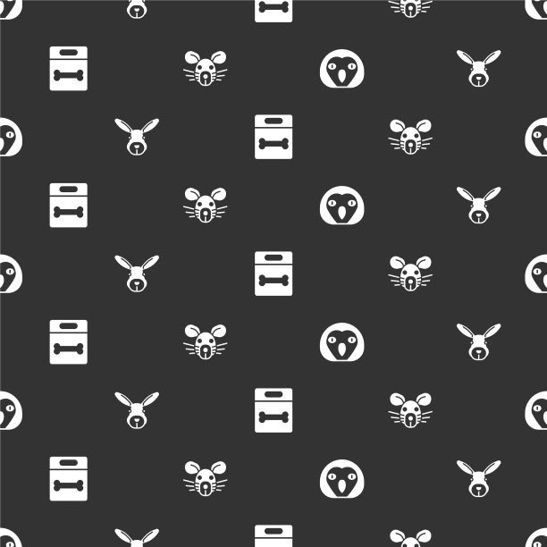 设猫头鹰鸟兔子头狗骨和老鼠图片下载