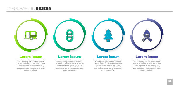 设置房车露营拖车和漂流船森林图片下载
