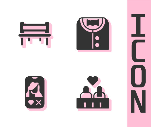 为相爱的情侣设置浪漫的长凳约会应用图片下载