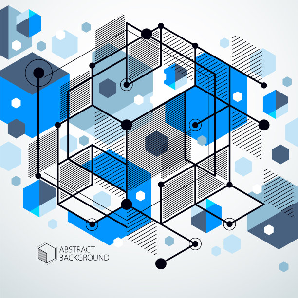 抽象的几何三维元素在未来图片下载