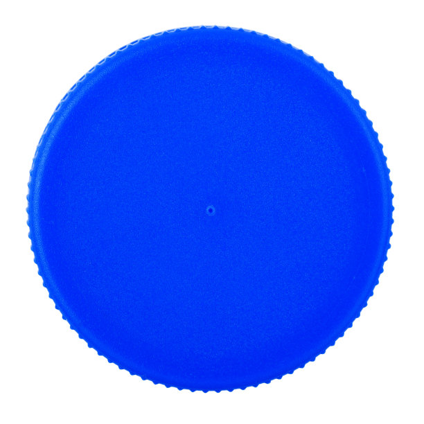 塑料瓶盖隔离在白色背景。蓝色的颜色。图片下载