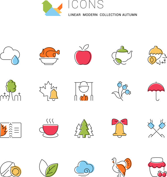 设置线条图标秋季图片下载